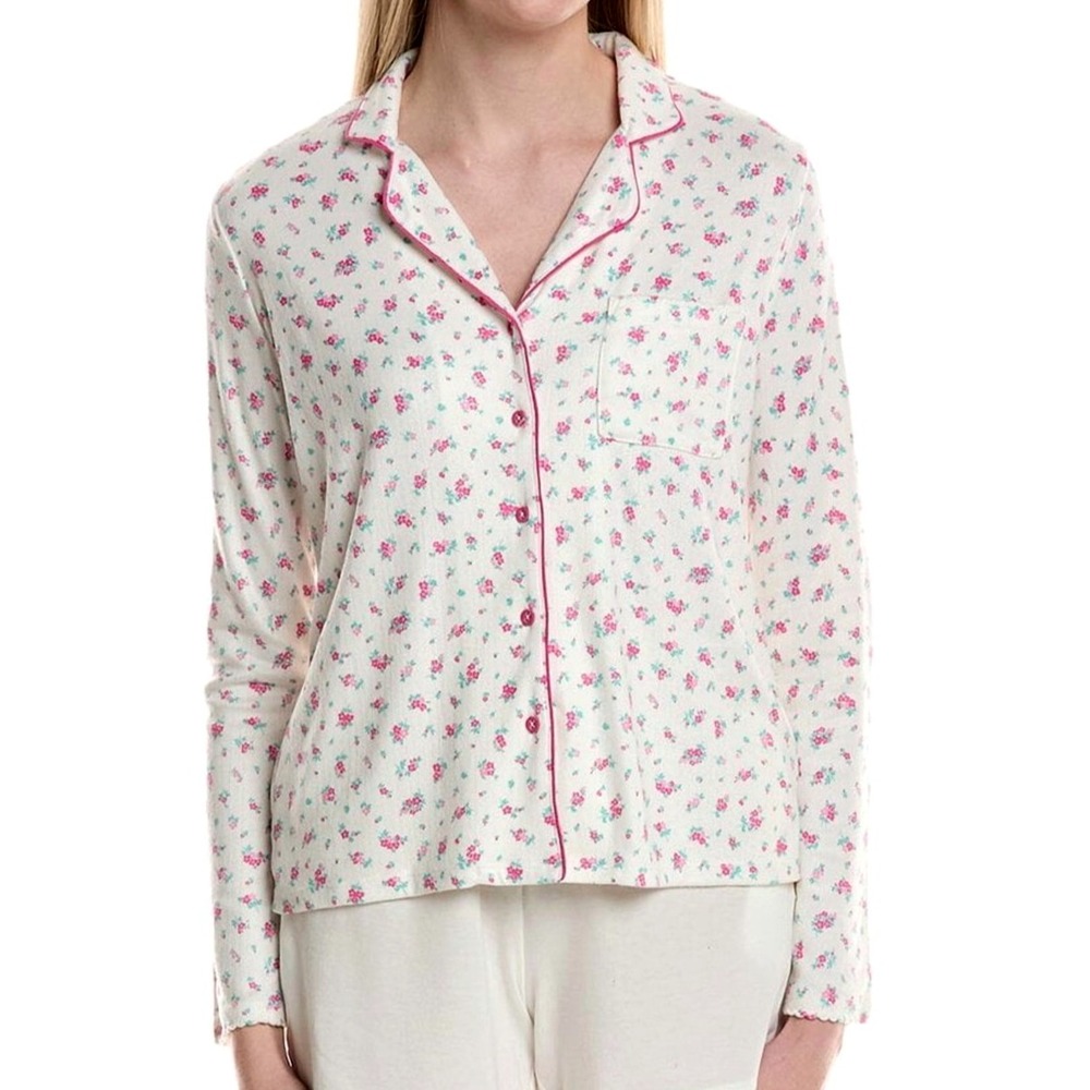 PJ Salvage Vintage Remix Long Sleeve Top Women's S Ivory NWT